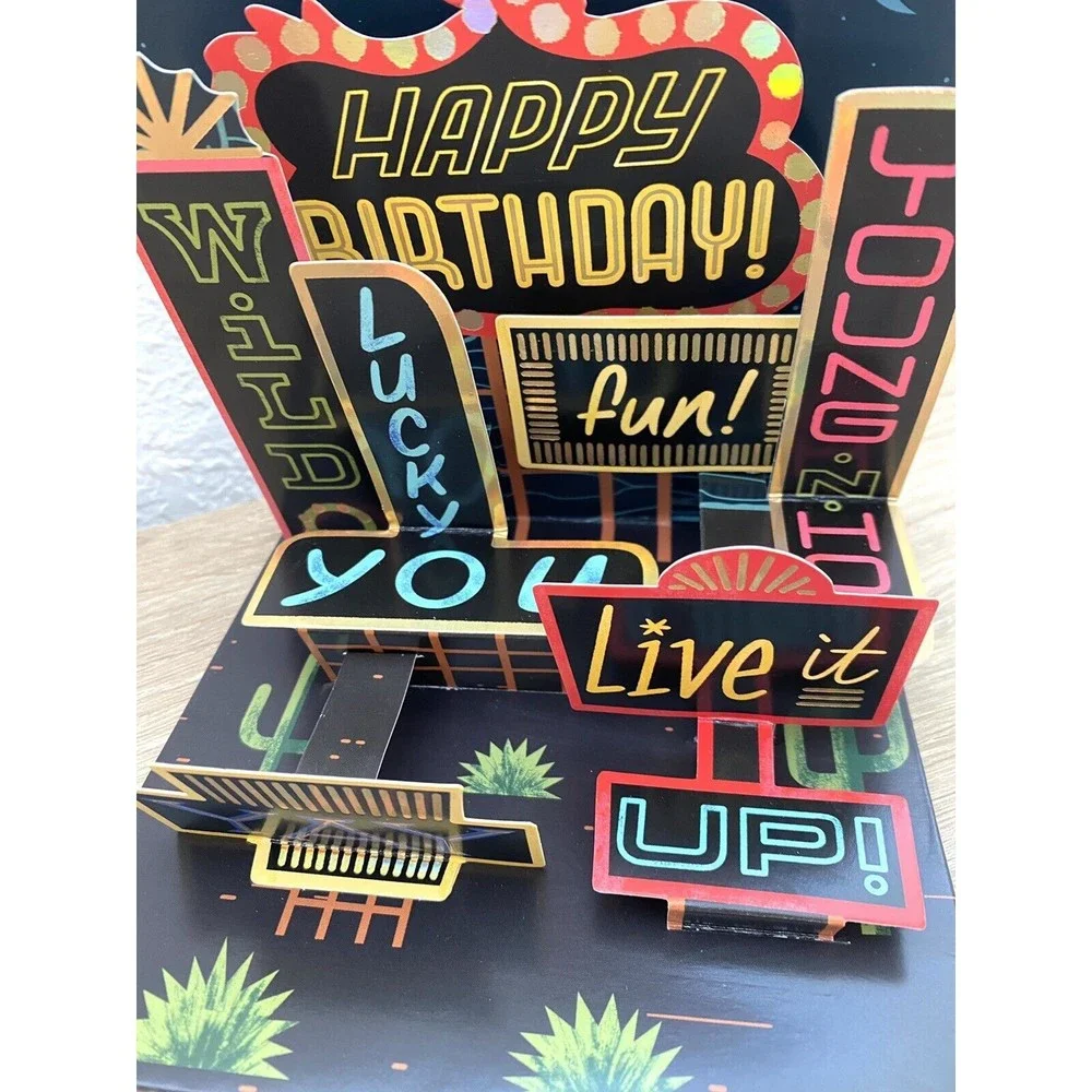 Retro Happy Birthday  -  3D Pop-up Card by Up With Paper